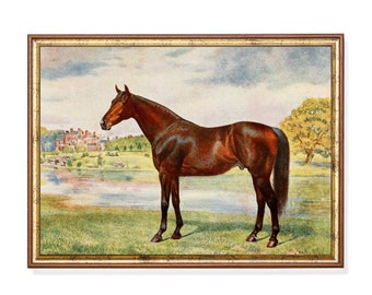 Pintura de caballo vintage: Impresión de arte ecuestre antiguo
