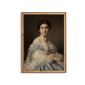 Print and Ship | Vintage Portrait Painting | Antique Woman Portrait | Victorian Print | Oil Painting Print | Fine Art | Mailed Print