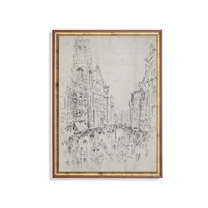Vintage London Print: St. Dunstan&#39;s Church, Fleet Street Etching