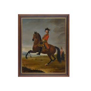 Mailed Art | Vintage Equestrian Painting | Antique Horse Print | Moody Rustic Art | Farmhouse Decor | Fine Art | Printed and Shipped