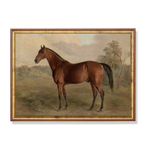 Mailed Print | Vintage Horse Painting | Antique Equestrian Print | Farmhouse Decor | Animal Oil Painting | Rustic Fine Art | Print and Ship
