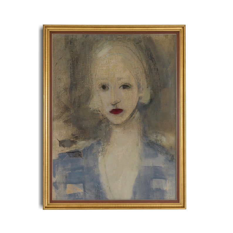 Modern Abstract Female Portrait Art Print – Minimalist Expressionist ...