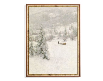 ヴィンテージの冬景色：18世紀の雪景色のアートプリント - Etsy 日本