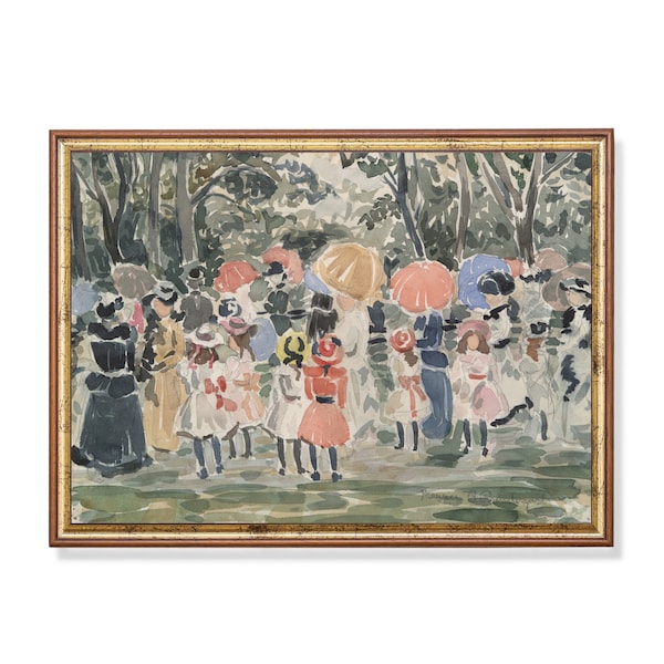 Printed and Shipped | Vintage Abstract Painting | Antique Art | Vintage Wall Decor | Classic Art | Physical Prints | Children in the Park