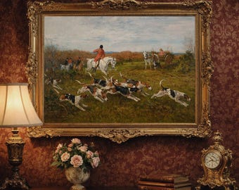 Vintage Equestrian Print: Antique Horse Painting, Rustic Farmhouse Art