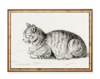 Vintage Katzen Skizze: Neutrales Tier Kunstwerk