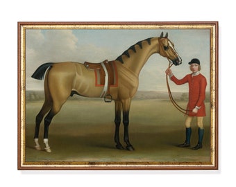 Vintage Horse Painting Print: Antique Equestrian Art, Farmhouse Decor
