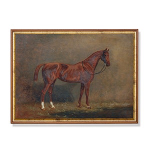 ヴィンテージ馬の絵画：アンティーク乗馬アートプリント