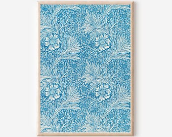 William Morris Floral Print: Vintage Botanical Wall Art, Blue & White