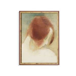 Mailed Print | Abstract Painting | Vintage Red Haired Girl Portrait | Antique Rustic Art | Printed and Shipped | Abstract Wall Art