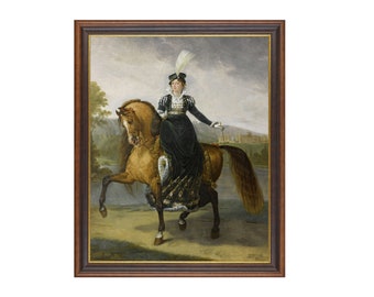 Victorian Equestrian Portrait Art Print | Noble Woman on Horse (Digital Download)