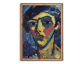Vintage Abstrakte Portrait Malerei: Klassischer Fine Art Print