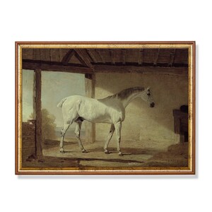 Vintage Horse Painting: Antique Equestrian Art Print, Farmhouse Decor
