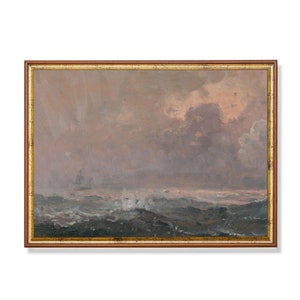 Vintage Seascape Painting: Antique Marine Study, Coastal Decor (Physical Print)