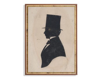 Vintage Gentleman Portrait Print: Moody Silhouette Art