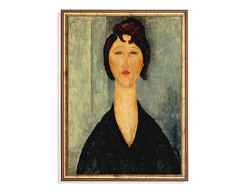 Antique Woman Portrait Print: Moody Rustic Fine Art