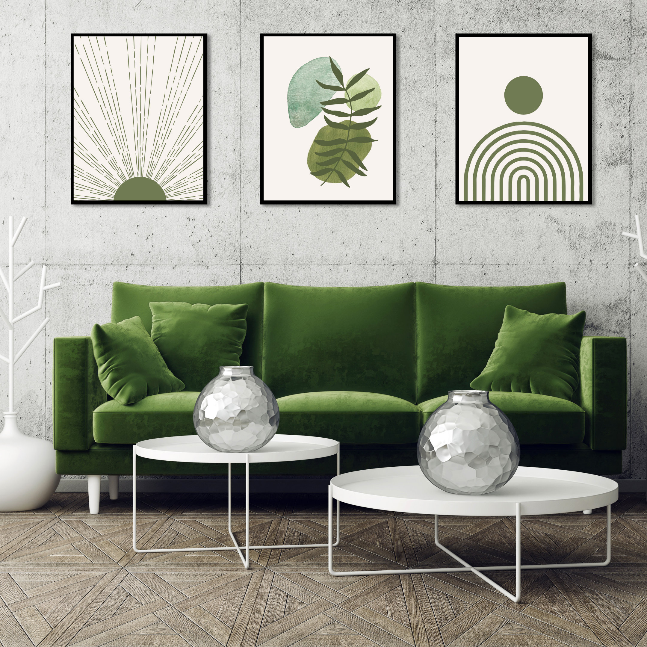 Gallery Wall Set Sage Green Wall Art Set Of 9 Print Boho Print Etsy
