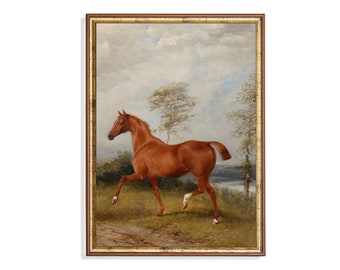 Vintage Horse Painting: Equestrian Fine Art Print