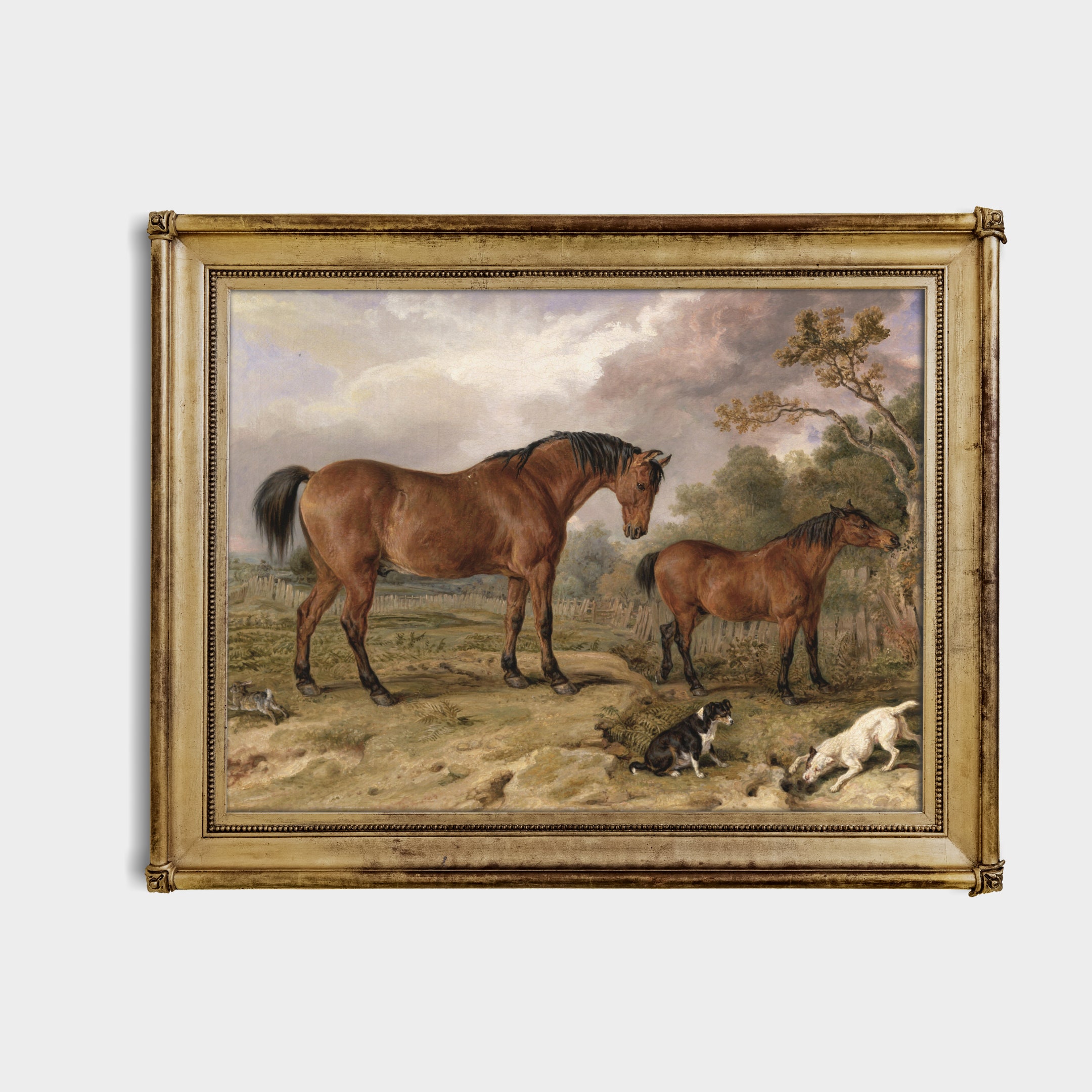 Vintage Horse Painting Antique Equestrian Print Horse and Etsy