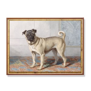Victorian Pug Dog Portrait: Antique 19th Century Style (Digital Download)