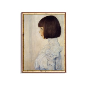 Vintage Portrait Painting | Antique Young Girl Portrait | Digital Download | Printable Wall Art | Girl Room Decor | Oil Painting Print
