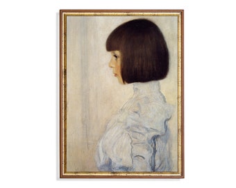 Antique Portrait Painting | Young Girl, Oil Print (Digital Download)