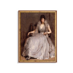 Vintage Portrait Painting | Antique Woman Portrait | Victorian Print | Digital Download | Printable Wall Art | 19th Century Fine Art Print