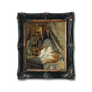 Victorian Cat & Kitten Print: Henriette Ronner-Knip Antique Animal Art
