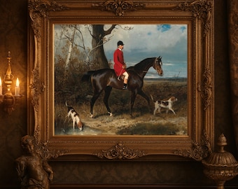 Antique Fox Hunting Art Print | English Equestrian Wall Art (Digital Download)