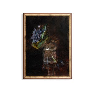 Moody Floral Still Life Print: Dark Romantic Baroque Art