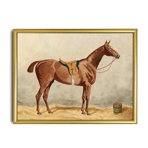 Vintage Horse Painting: Antique Equestrian Art Print