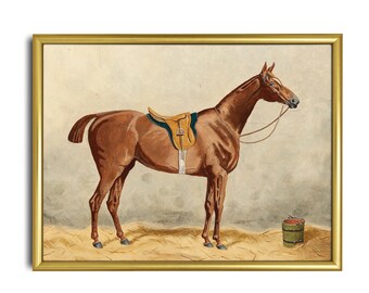 Vintage Horse Painting | Antique Equestrian Art Print (Digital Download)