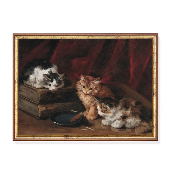 ヴィンテージ子猫の絵画：19世紀の猫の芸術（デジタルダウンロード