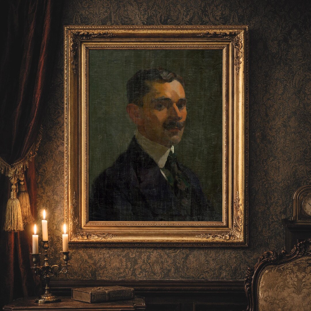 ヴィンテージ紳士の肖像画プリント：19世紀の男性絵画（デジタル