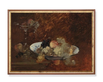 Vintage Fruit Still Life Painting: Kitchen & Farmhouse Art Print