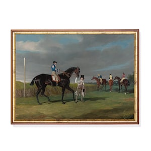 Vintage Horse Racing Print – 19th Century Equestrian Art, Jockey and Thoroughbred Wall Decor, English Countryside Heritage Scene