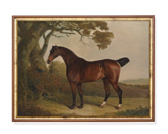 Vintage Horse Painting: Moody Equestrian Fine Art Print