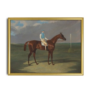 Vintage Racehorse Print: Equestrian Jockey Art, Rustic Farmhouse Decor (Digital Download)