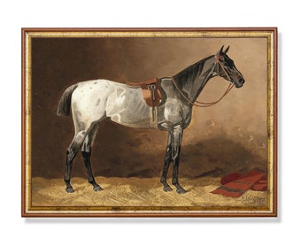 Vintage Horse Painting: Antique Equestrian Art Print