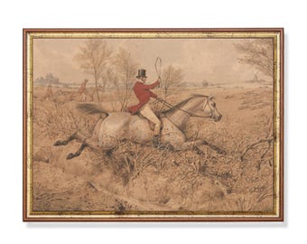 Vintage Equestrian Art Print: Antique Horse Painting, Farmhouse Decor