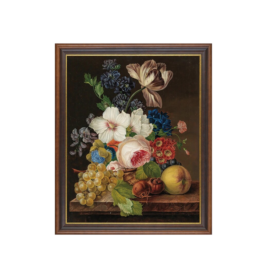 Vintage Fruit and Flowers Still Life Art Print (digital Download) - Etsy