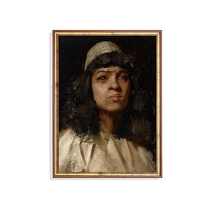 Vintage Woman Portrait Print: Rustic Antique Female Figure (Digital Download)