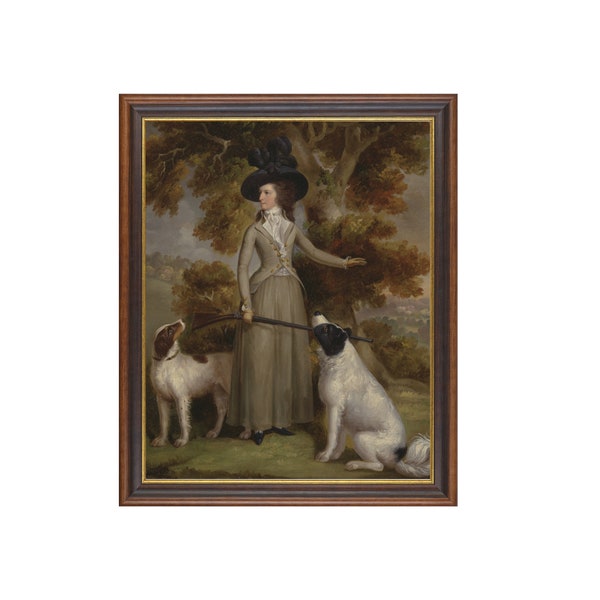 Printed and Shipped | Vintage Painting | Woman with Dogs | Victorian Home Decor | Antique Art Print | Fine Art | Physical Prints