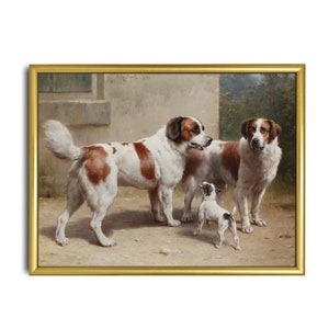 Printed and Shipped | Vintage Dogs Painting | Antique Animal Print | Farmhouse Decor | Dog Lover Gift | Fine Art | Physical Prints