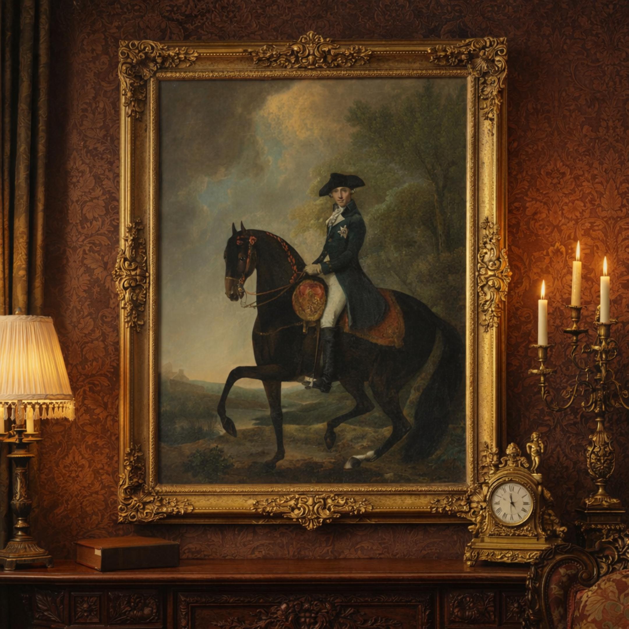 18th Century Equestrian Portrait Print – Antique Royal Horse Wall Art ...