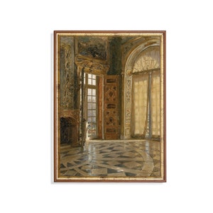 Sunlit Palace Interior Print: Vintage European Architecture (Digital Download)