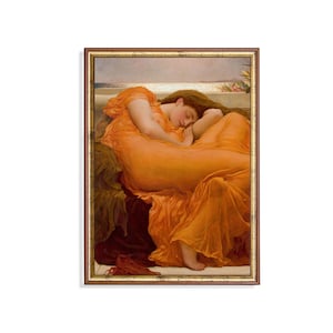 Flaming June Art Print: Frederic Leighton, Pre-Raphaelite Woman