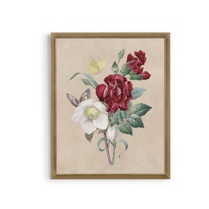 Vintage Botanical Flower Print: Antique Floral Wall Art