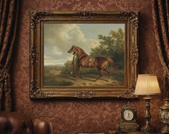 Vintage Horse Painting: Antique Equestrian Fine Art Print