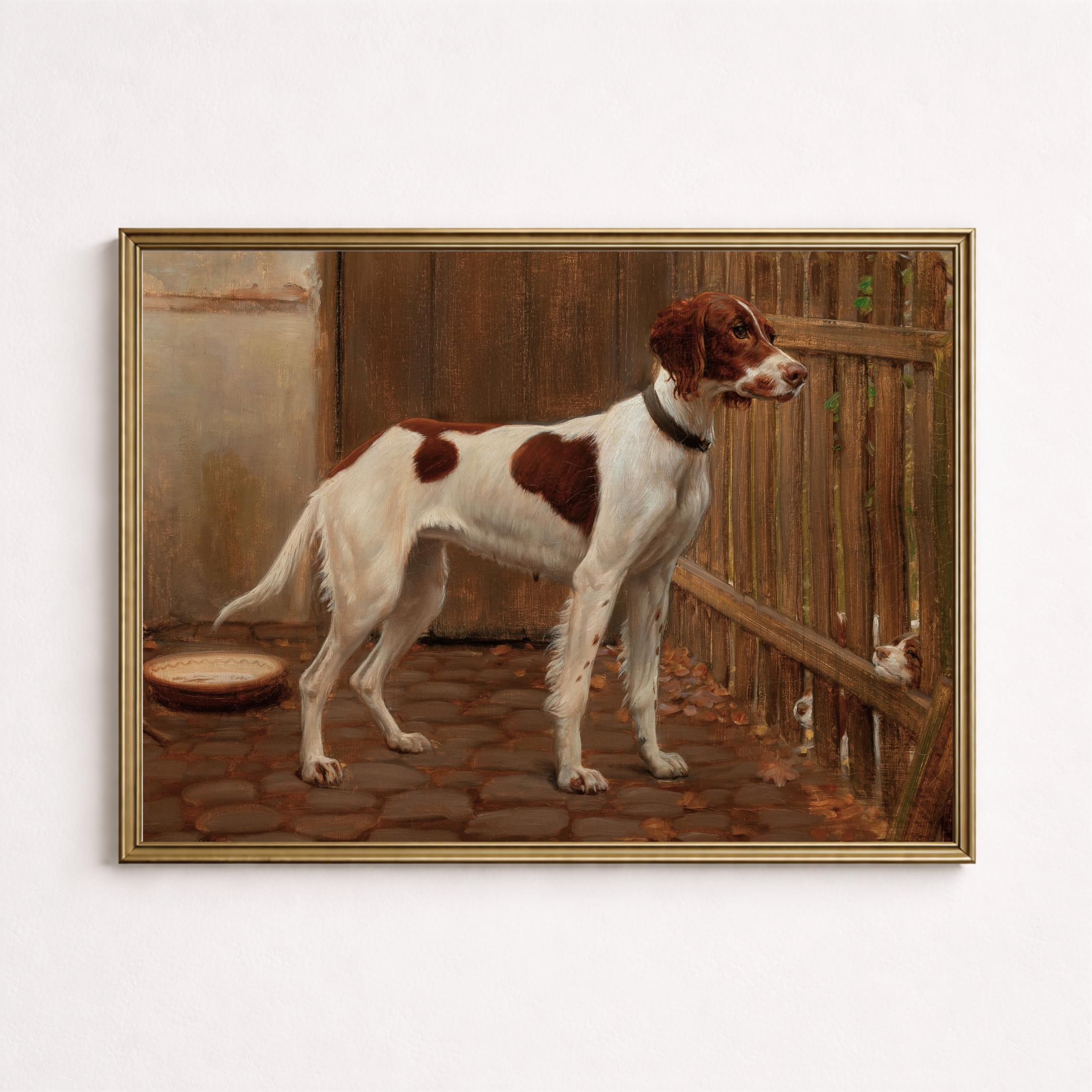 Vintage Spaniel Dog Painting Art Print – Rustic Animal Wall Art ...